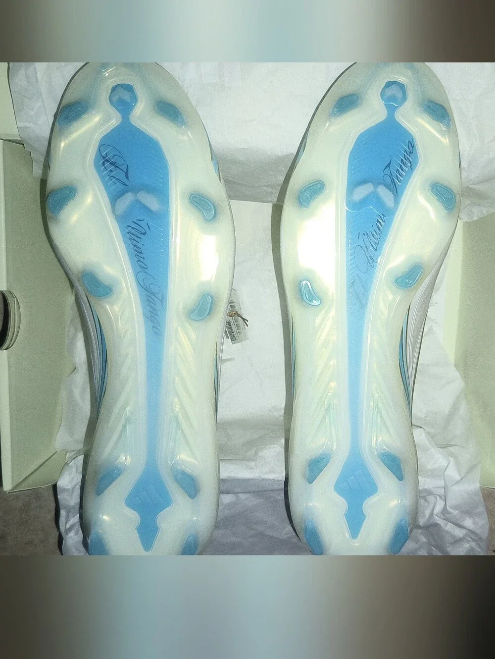 Adidas Messi F50 Pro FG Soccer Cleats Men’s White with Light Blue Trim